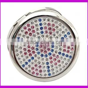 Factory Customized Rhinestone Crystal Bling Compact Mirror thumbnail-1