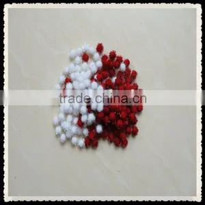 Wholesale White & Red Glitter Pompon Tinsel Poms thumbnail-1