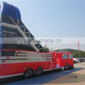 Lanqu Inflatable High Quality Supper Car Dry Slide Bounce Round Water Slide thumbnail-3