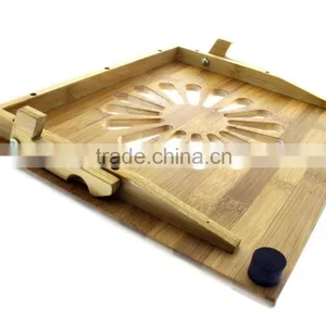 Natural Eco-Friendly Bamboo Cooling Vented Laptop Desk/Table Stand Up to 15in thumbnail-6