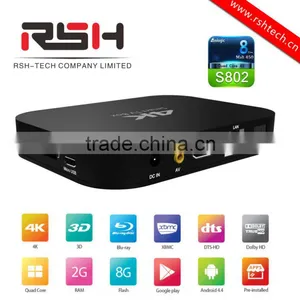 Android 4.4 TV Box Amlogic S802 Smart TV Box 2G/8G OTG RJ45 Usb H.265/hevc 1080p XBMC Media Player 4K&2K Player thumbnail-1