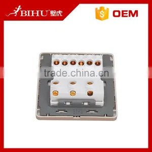 Famous Brand BIHU Golden Color PC Material 3 Gang 2 Way Light Switch for Sale thumbnail-6