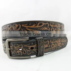 Black Classic Genuine Leather Belt Solid Real Leather Belt For Men thumbnail-1