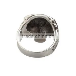 Stainless Steel Titanium Silver Men's Skull Men Cool Biker Punk Ring Retro thumbnail-2