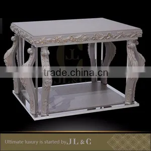 AT02-04 Coffee Table Stainless Steel Stand Grass Pattern Engraving -JL&C Luxury Home Furniture thumbnail-1