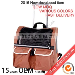 Backpack Pet Carrier on Wheels Travel Rolling Luggage Dog Bags Walking With Mat Quality Choice thumbnail-4
