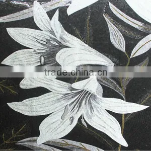 Decorative Lily Flower Glass Tile Mosaic Mural Patterns thumbnail-1