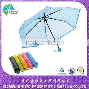 3-fold Transparent Telescopic Dotted 10C POE Candy Color Brand Umbrella thumbnail-1