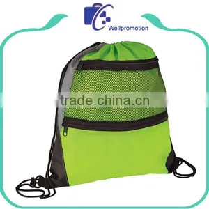 Custom Promotional Waterproof Polyester Mesh Drawstring Backpack thumbnail-1