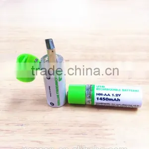 1.2V 1450mAh Built-in Rechargeable USB Plug AA Ni-Mh Battery Gyy thumbnail-1