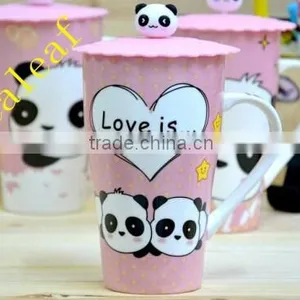 2015 New Style Fashion Print Ceramic Sublimation Cup Set With Lid Coffee Mug thumbnail-1