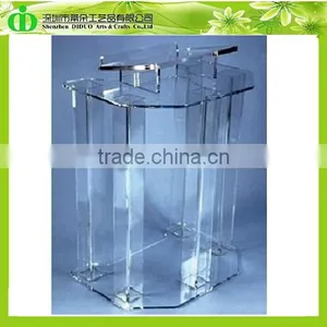 DDL-0017 Hot Sell Clear Plastic Podium, Acrylic Podium Stand, Acrylic Valet Podium thumbnail-1