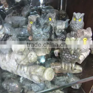 2015 Hot Sale so Cool Natural Labradorite Owl Quartz Crystal Carving Night Owl thumbnail-5