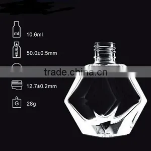 10CC/1/2OZ Empty Crystal Nail Polish Bottle Glass UV Gel Bottles With Screw Cap and Brush Supplier thumbnail-3
