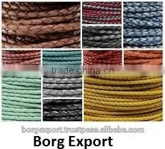 8mm Braided Leather Cords From BORG EXPORT /Genuine Leather / Braided Leather Cord 8 mm thumbnail-2