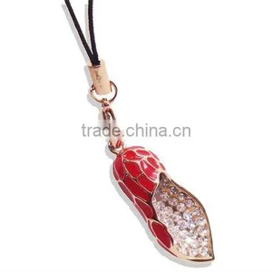 SJ00061 Cellphone Strap With Rhinestone Peanut Charm thumbnail-1