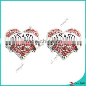 Metal Crystals 10MM Gymnastics Heart Slider Charm thumbnail-1