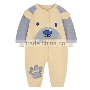 2015 China Warm Long Sleeve Cute Baby Plain Romper Wholesale thumbnail-2