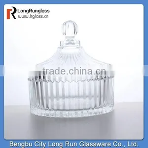 LongRun 2015 Selling Fast 264ml Antique Threaded Clear Glass Candy Glass Container Wholesale Glass Jars Factory Supply thumbnail-1