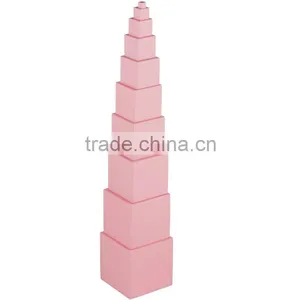 Italy Gonzagrredi Style Educational Toys of Montessori Pink Tower thumbnail-1