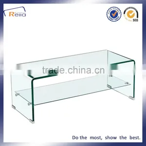HOT BENDING SQUARE ART TEMPERED GLASS COFFEE TABLE DOUBLE LAYER GLASS FUNKY CLASSIC TABLE thumbnail-2