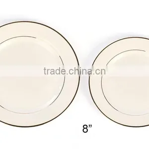 Blank Heat Press 8" Blank Double Golden Rim Personalized Ceramic Plates thumbnail-6