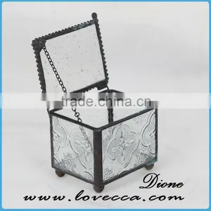 Glass Brass Storage OrLiving Home DecorationDisplay Case for Glass Jewelry Box thumbnail-2