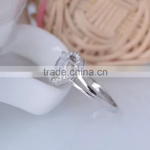 Fashion 925 Sterling Silver Ring Heart Shaped AAA Zircon Pave Setting Ring thumbnail-5