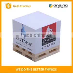 Paper Cube Shape Custom Printed Wooden Pallet Notepad Cube thumbnail-1