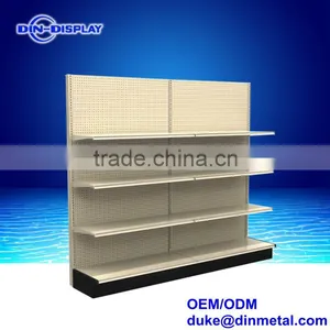 Supermarket Gondola Slatwall Metal Shelving Concave & Convex Back Panel thumbnail-3