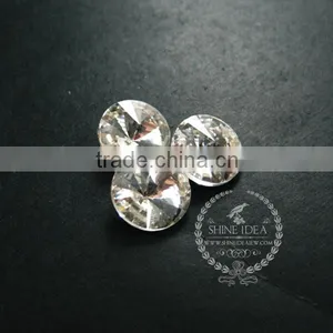 14mm Transparent Glass Round Satellite Sharp Cabochon for DIY Earrings,rings Supplies 4110101 thumbnail-2