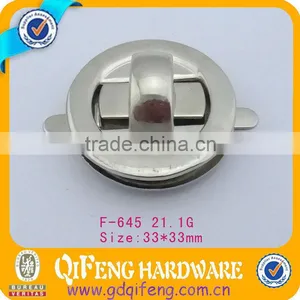 Good Quality Circle Zinc Alloy Metal Bag Turn Lock,handbag Lock,bag Accessories,qifeng,f-645 thumbnail-1