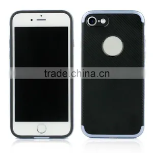 Dual Layer Inner TPU + PC Thin Fit Bumper Case With Protective Carbon Fiber Grip Back Pattern For IPhone 7 thumbnail-1