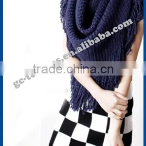 100% Acrylic Navy Shawl/capelet With Tassel for Lady thumbnail-1