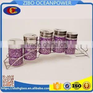S/6 Arts Design Base Glass Spice Jar Set thumbnail-1