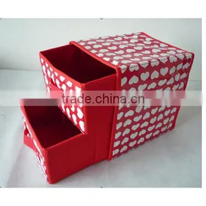 2 Drawer Non-woven Fabric Storage Box, Socks/Bra/Ornament Container(BBHT001) thumbnail-1