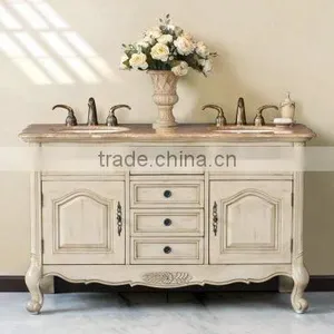 Exquisite Wood Carved Bathroom Furniture Sanitary Ware, Retro Wooden Bathroom Vanity Cabinet With Sink thumbnail-2