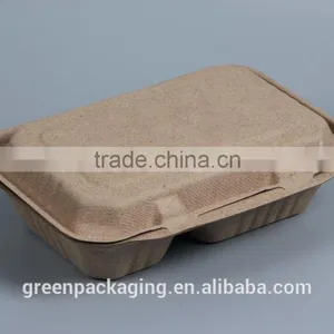 Compostable Wheat Straw Biodegradable Lunch Boxes Brown Color thumbnail-1