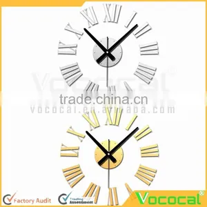 Modern DIY Art 3D Metal Roman Numeral Wall Clock for Home Office Decoration thumbnail-1