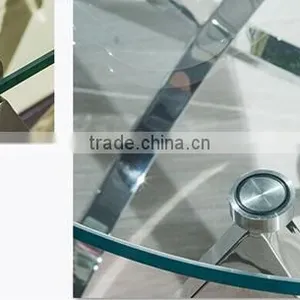 Special Shape Tempered Glass Top Console Table Set With Stainless Steel Base For Home Use thumbnail-3