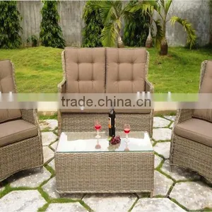 Gray Plastic Rattan Wicker Furniture Sofa Set thumbnail-1