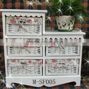 Wicker Storage Cabinet& Basket thumbnail-1