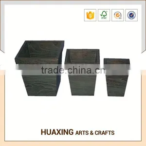 Antique Design Rustic Handmade Wooden Flower Pot thumbnail-3