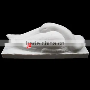 White Marble Swan Sculpture thumbnail-2