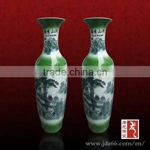 Factory Direct Sales Vitreous Green Glazed Large Porcelain Flower Vase thumbnail-1