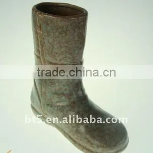 9" Shoe Shape Ceramic Flower Vase thumbnail-1