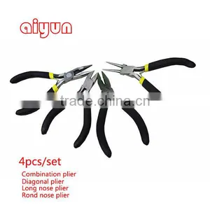 4pcs/set Mini Plier Set Long Nose+Round Nose+Diagonal Pliers+combination Plier thumbnail-1