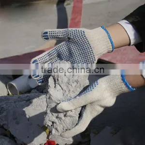 NMSAFETY 10 Gauge Natural Polycotton With Pvc Dots on Palm Construction Safety Glove thumbnail-1