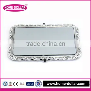 Makeup Square Shaped Magnifying Mirror/single-sided Lighted Mirror/fancy Morrir in Silver/office Desk Makeup Mirror thumbnail-4