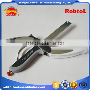 2 in 1 Kitchen Clever Scissors Shears Multi Function Clever Cutter Food Choppers Smart Knife Board Vegetable Slicer thumbnail-5